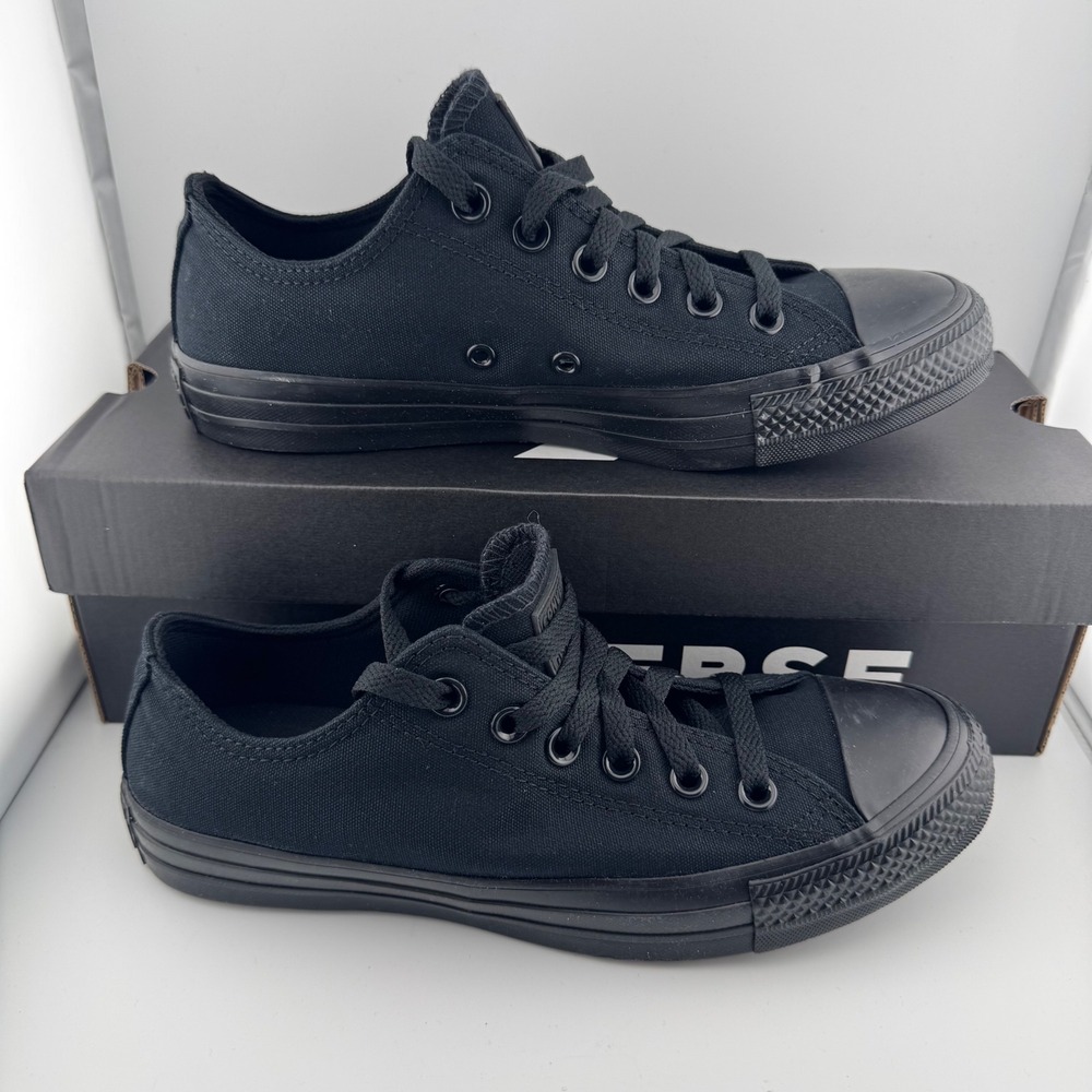 Converse Chuck Taylor All Star Low Top Unisex 6 Mens 8 Womens Black Monochrome